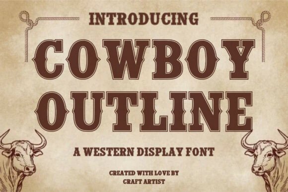 Cowboy Outline: The Western Font for Bold Design